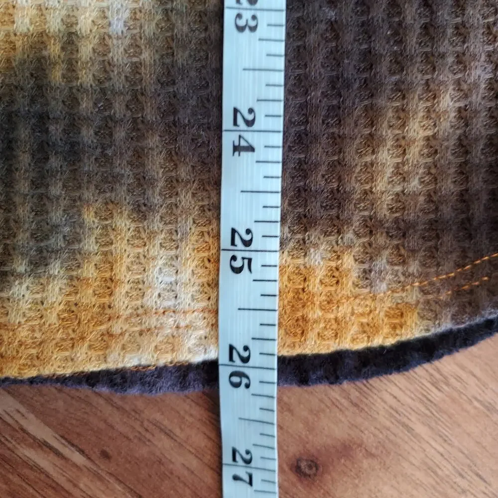 Vintage Bibi Top Size Large V-Neck Short Sleeve Tie Dye Waffle Knit - Picture 6 of 6